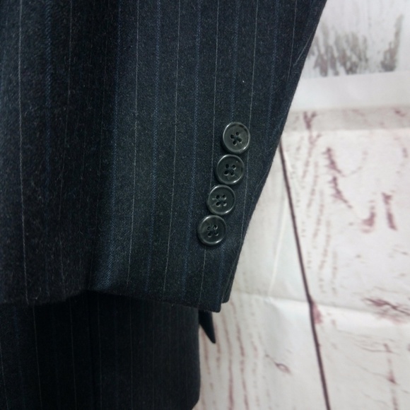 Joseph Abboud Pinstripes 44L Charcoal Suit Blazer - Picture 3 of 8